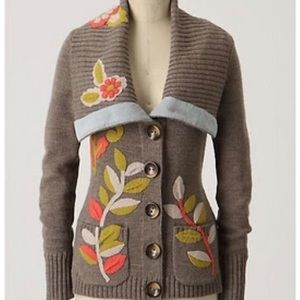 Anthropologie “Vines & Buds” Cardigan z S